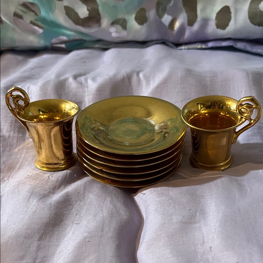 Sambonet Elegant Antique Gold Tea Set